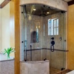 Shower enclosure with ½ inch glass, transom and a curve